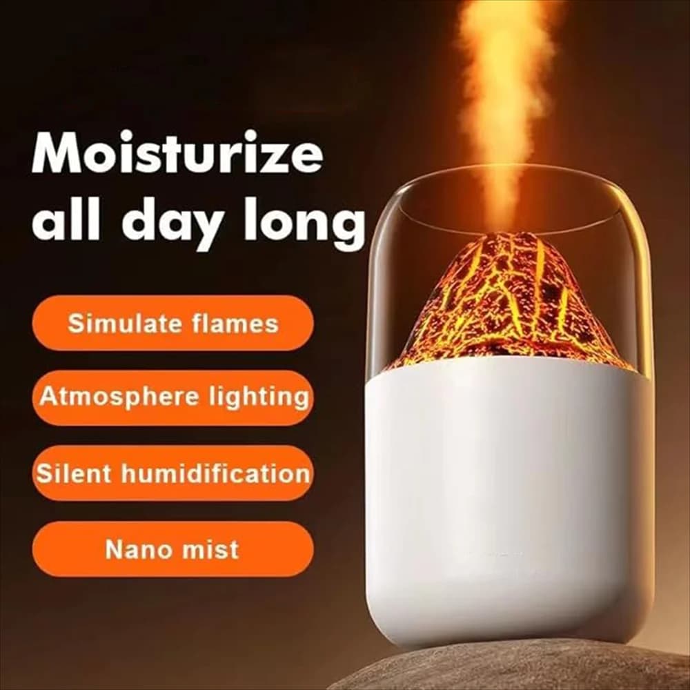 Umidificatore vulcano simulato a nebbia fredda ad ultrasuoni USB Home Atmosphere Light ornamenti decorativi macchina per aromaterapia per auto