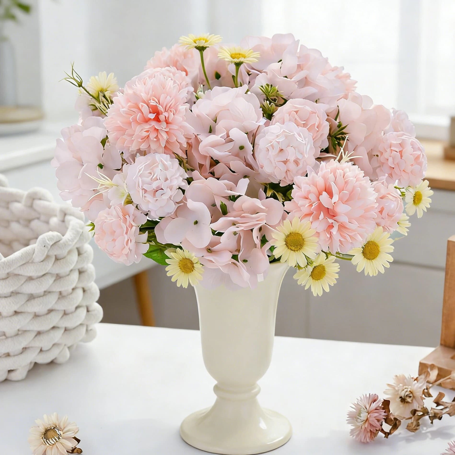 Artificial Flowers Silk Wedding Wreath Bridal Bouquets Holidays Vases Home Decorations Yard Garden Fake Plants Table DIY Gifts