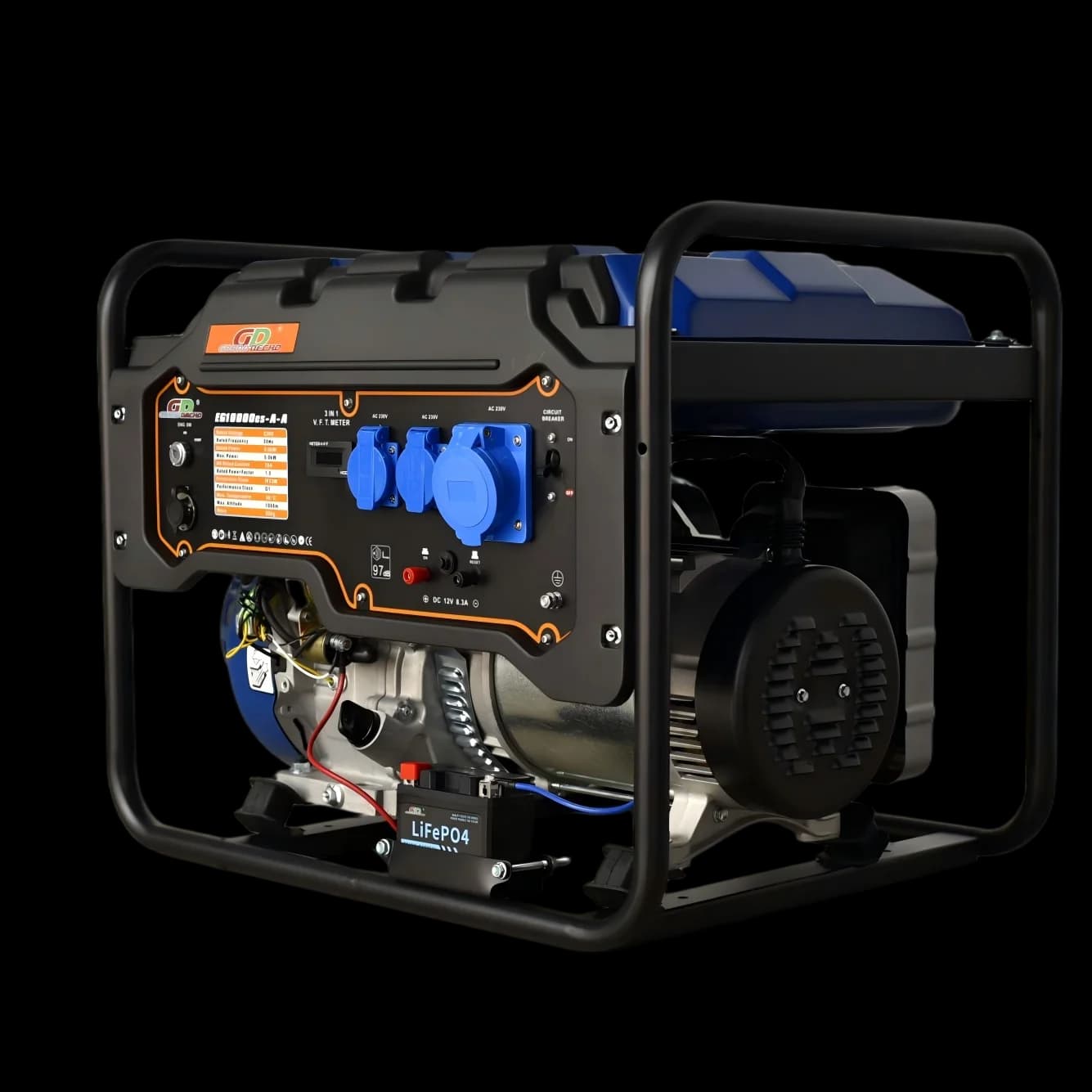 Generatore Portatile EG10000es-A-A, Alimentatore di Emergenza Silenzioso con Avviamento Elettrico per Casa