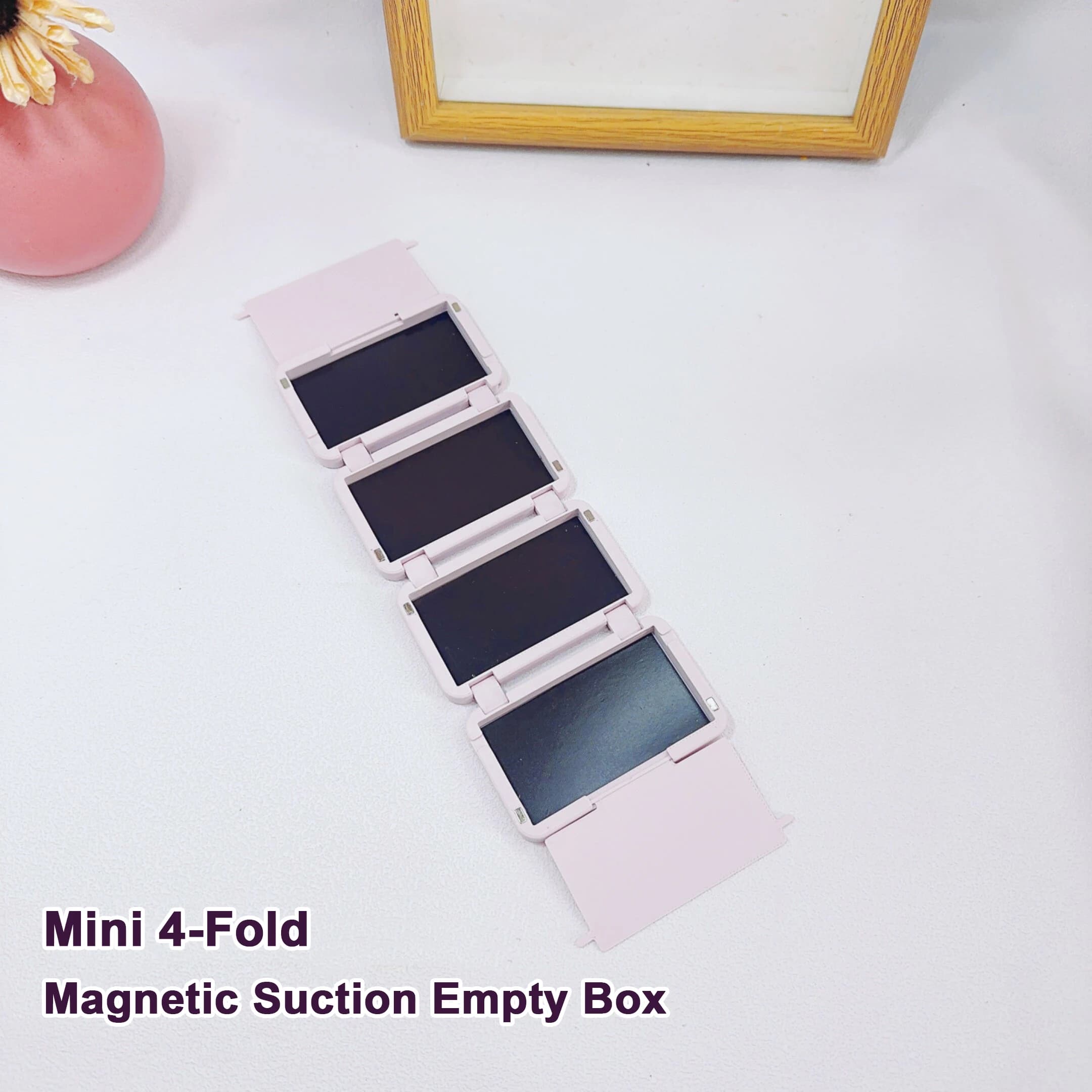 Mini Scatola Magnetica Pieghevole a 4 Strati per Trucchi, Contenitore Portatile da Viaggio per Ombretti e Cosmetici