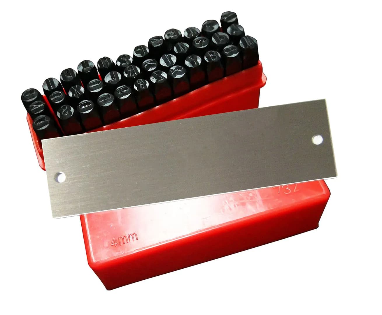 Worning Sign Data Sign Plate, Blank plate for VIN and frame weight with punch set for numbers and letters.