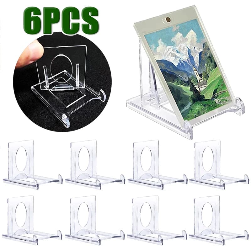 1/6 pezzi Mini supporto per espositore per piastra acrilica regolabile Cavalletti in plastica trasparente Cornici per foto da tavolo Porta carte Decorazioni per la casa