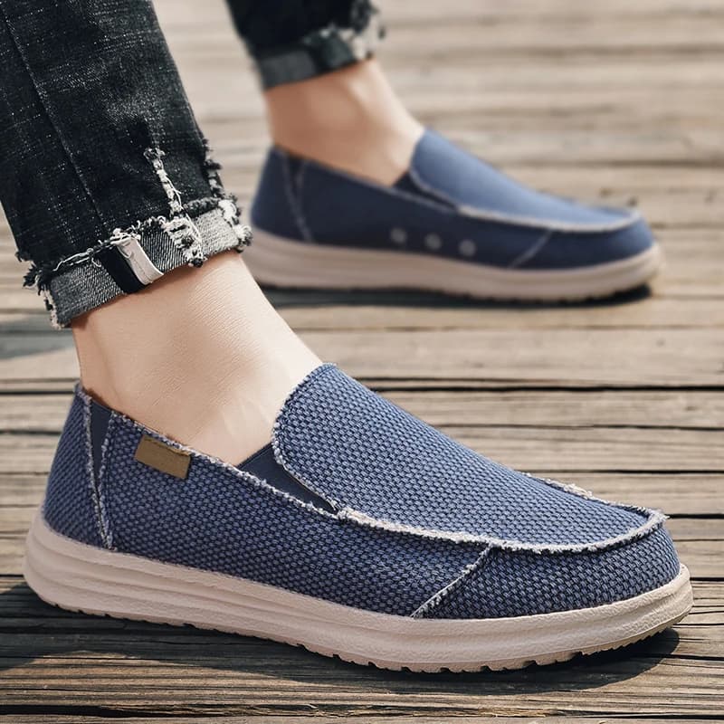 Outdoor Non-Slip Sneakers Comfortable Summer Denim Canvas Men Breathable Casual Shoes Driving Shoes Men's Loafers Big Size 39-47
