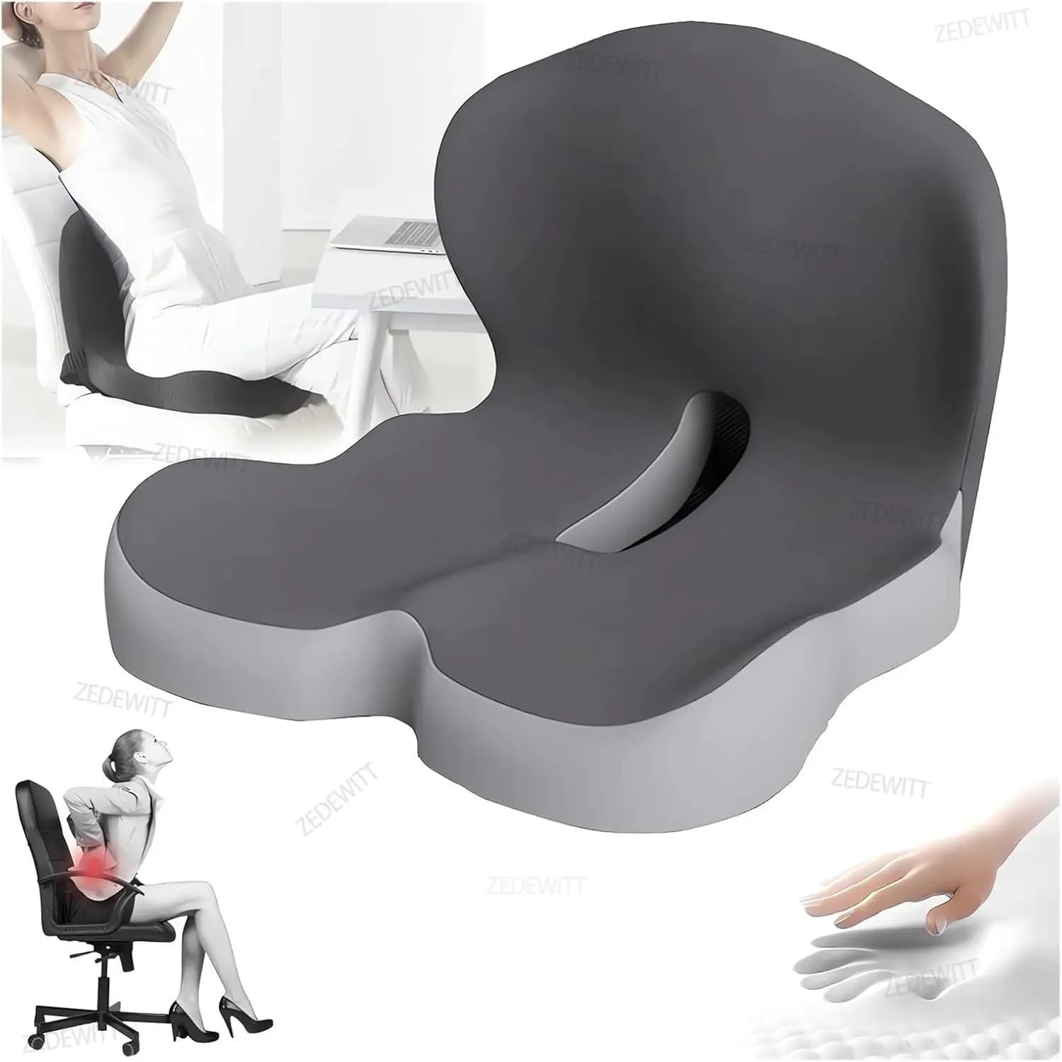 Memory Foam Lumbar Support Cushion Comfortable Car Seat Waist Pillow Office Chair Cushion Car Interior Accessories Soft Pillows