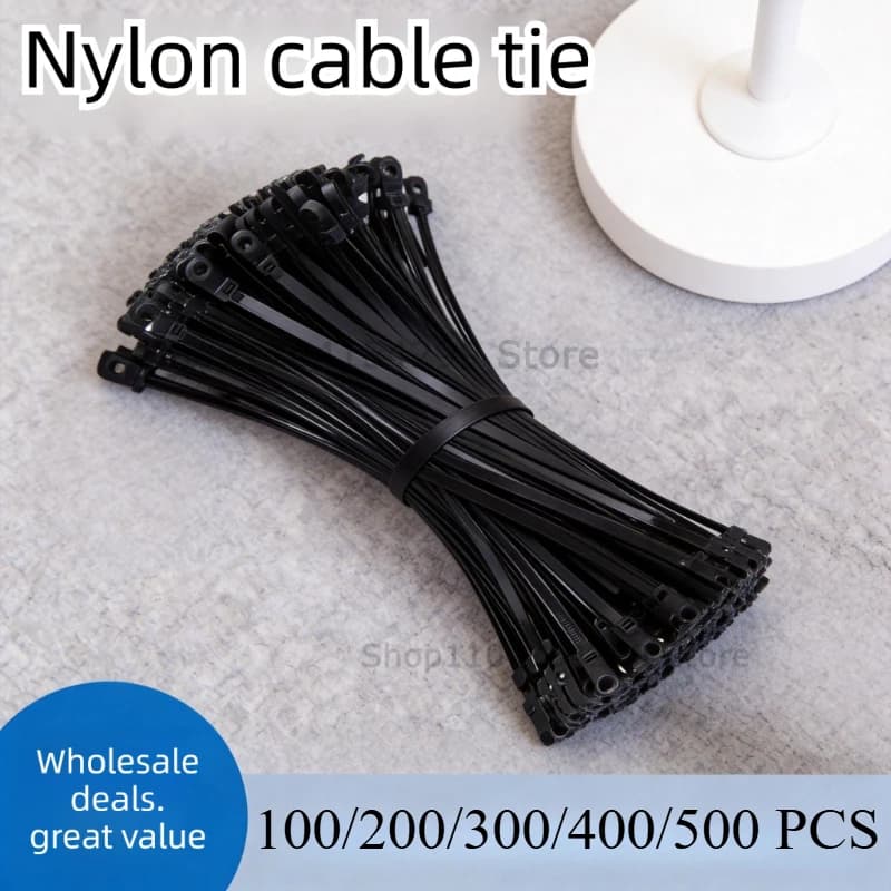 Fascette stringicavo riutilizzabili con foro per vite, in nylon autobloccanti, per organizzazione casa e ufficio