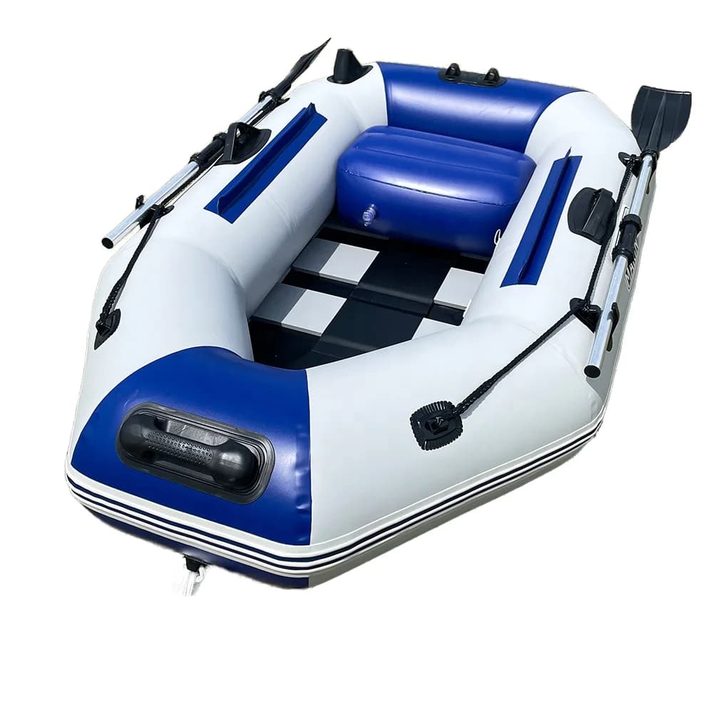 Canoa da pavimento a doghe gonfiabile in PVC per kayak da pesca singola con pompa a pale per barche a remi da surf per rafting alla deriva