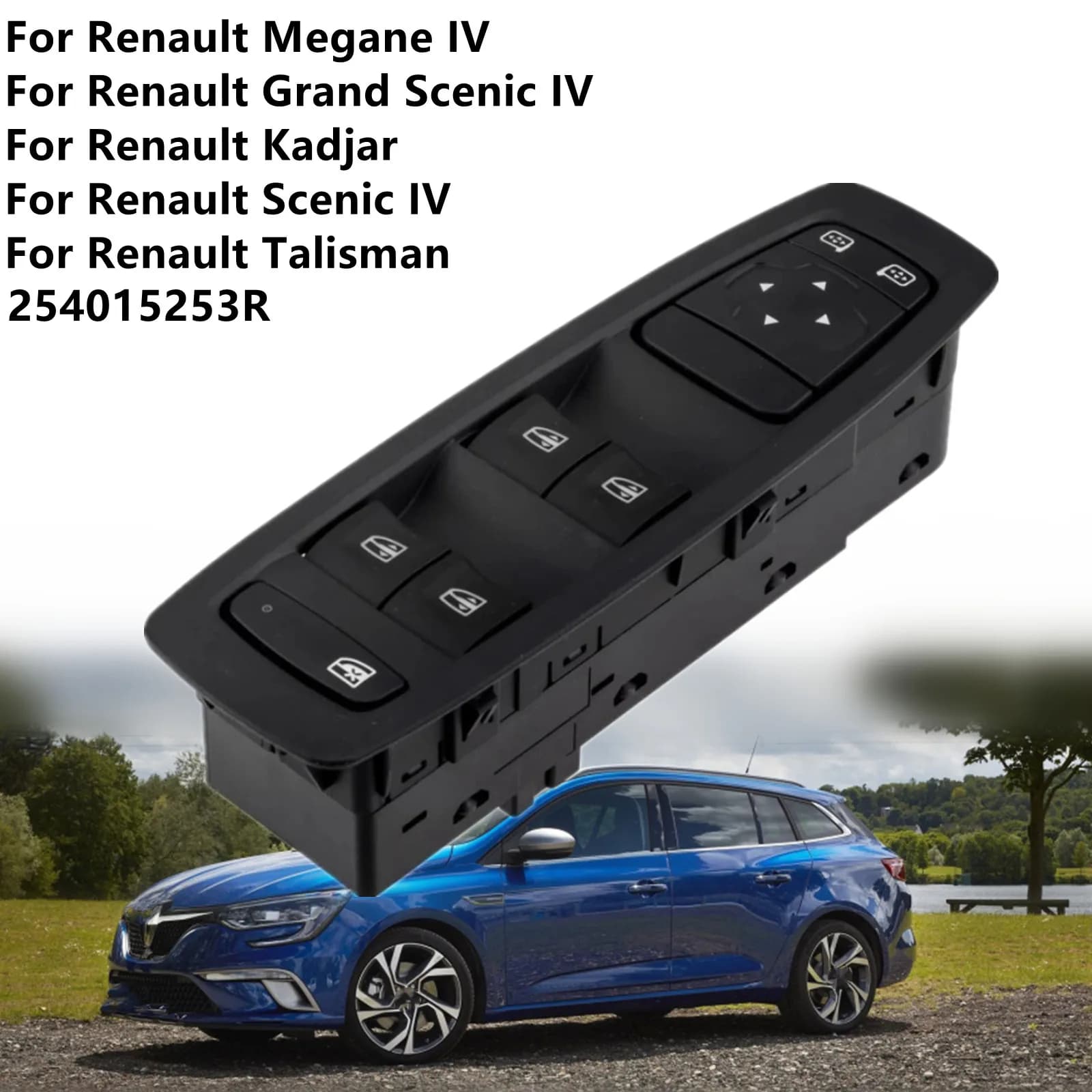 Electric Master Window Switch Control Button For Renault Megane IV 2015-2024 Scenic IV 2016-2023 Talisman Kadjar 254015253R