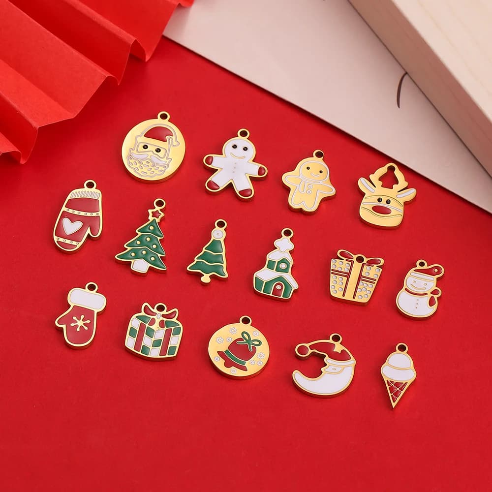 1 pc/lot Christmas style stainless steel pendant for DIY jewelry making necklaces, bracelets, Christmas commemorative holidays