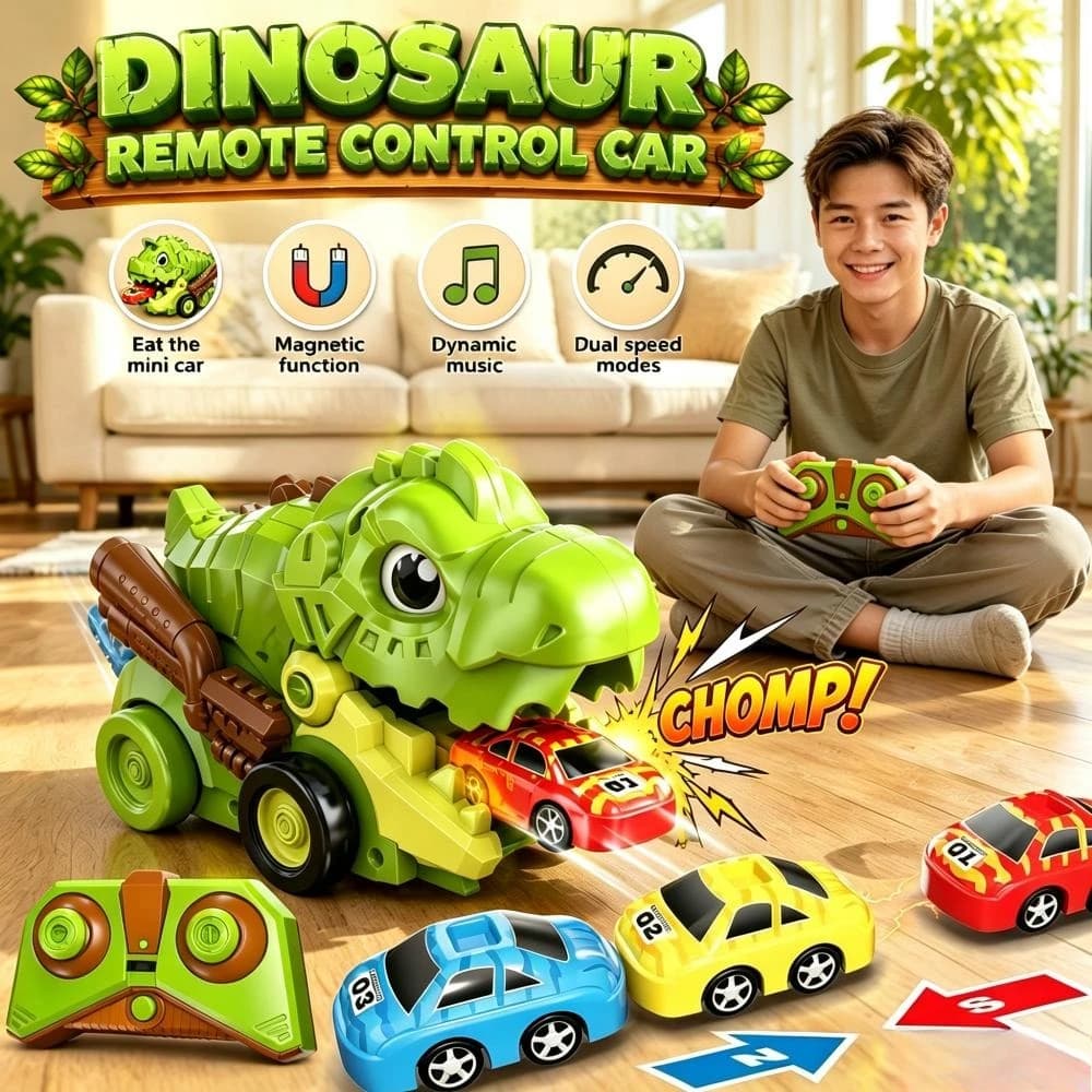 Remote Control Greedy Snake Dinosaur Eating Battle Toy Car Two Player Versus Interactive Racing Game Vehicle Competitive Toy