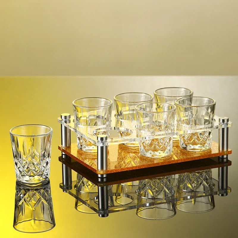 4/6pcs Set 50ml Intagliato Piccolo Bicchiere di Vino Luce di Lusso Diamante Vodka Tazza Elegante Shot Glass Party Spirits Cup High End Baijiu tazza