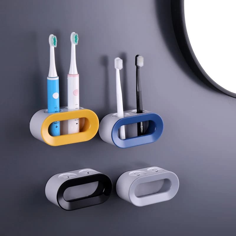 Double Hole Electric Toothbrush Wall Hanger for Brush without Drilling Bathroom Accessories