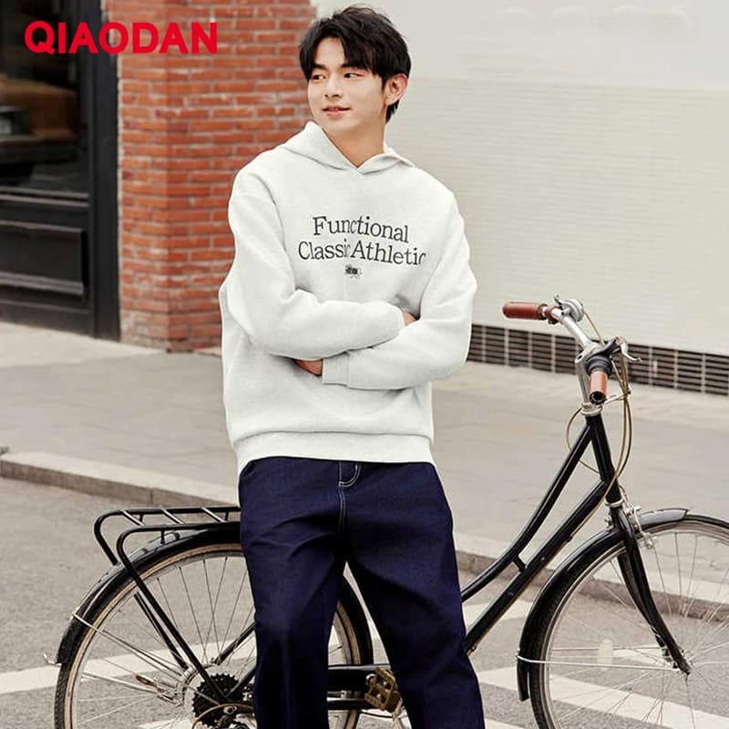 Felpa con Cappuccio QIAODAN da Uomo, Casual, Sportiva, Larga, per Corsa, Abbigliamento Moda Streetwear 2026, Manica Lunga, QXLWD3253028