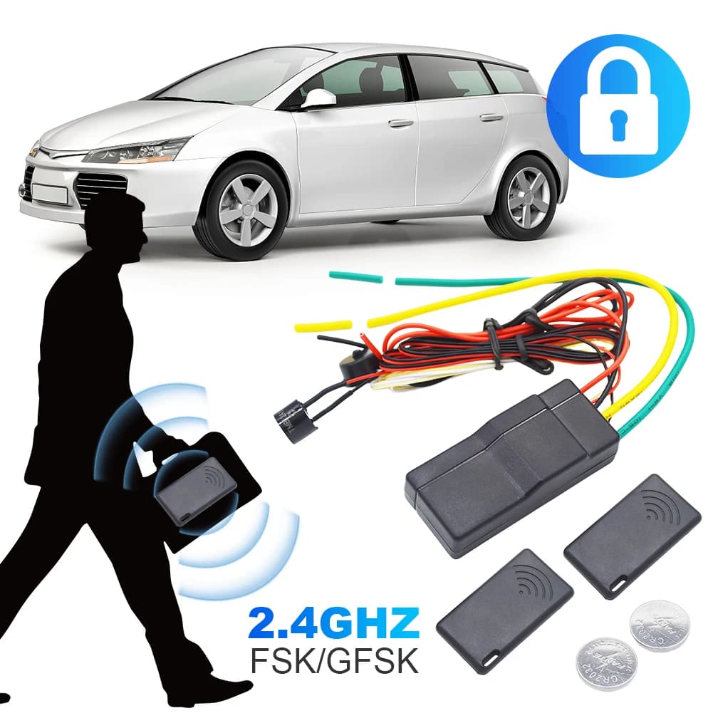 Blocco segreto automatico intelligente 12V Sensore da 2-8 metri Dispositivo antifurto RFID da 2,4 GHz Immobilizzatore per auto Sistema di sicurezza con blocco scuro del motore