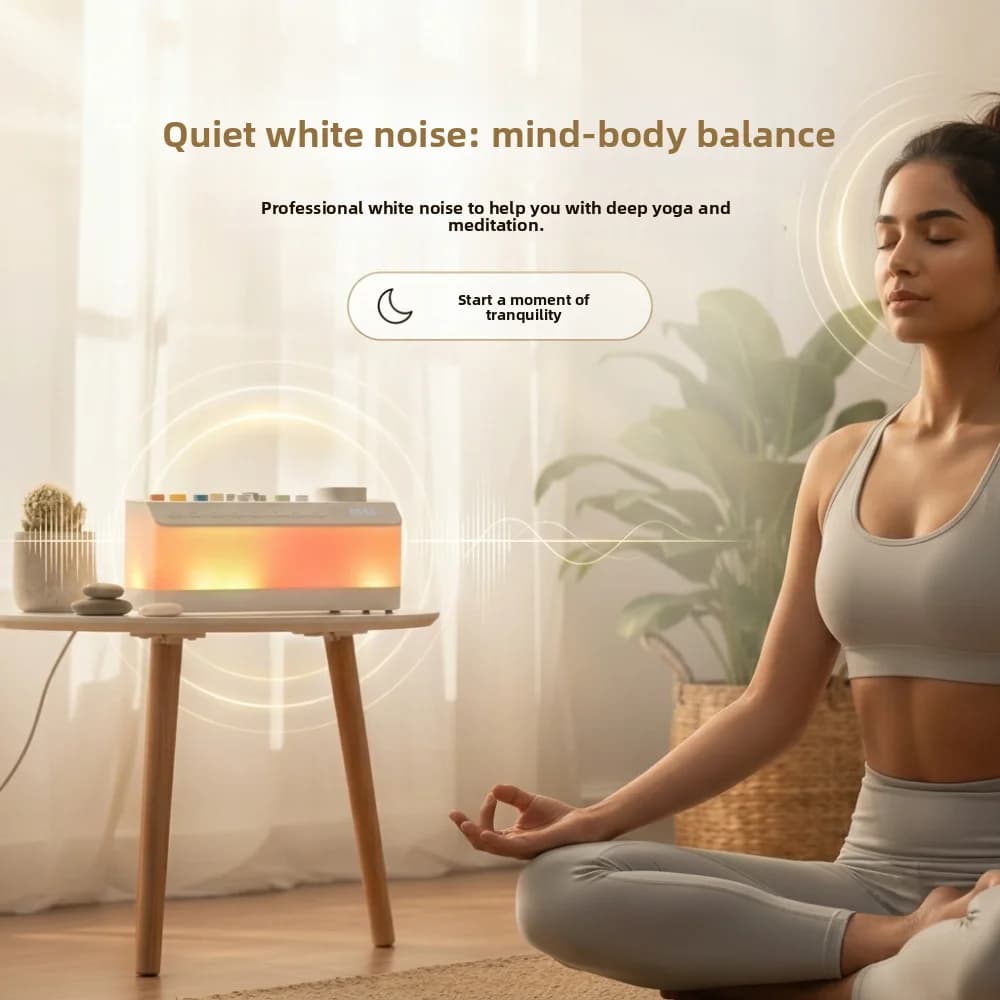 VYOPBC Bedside Atmosphere Light Bluetooth Speaker Wireless White Noise Sleep Aid Night Light Desktop Pillow Speaker