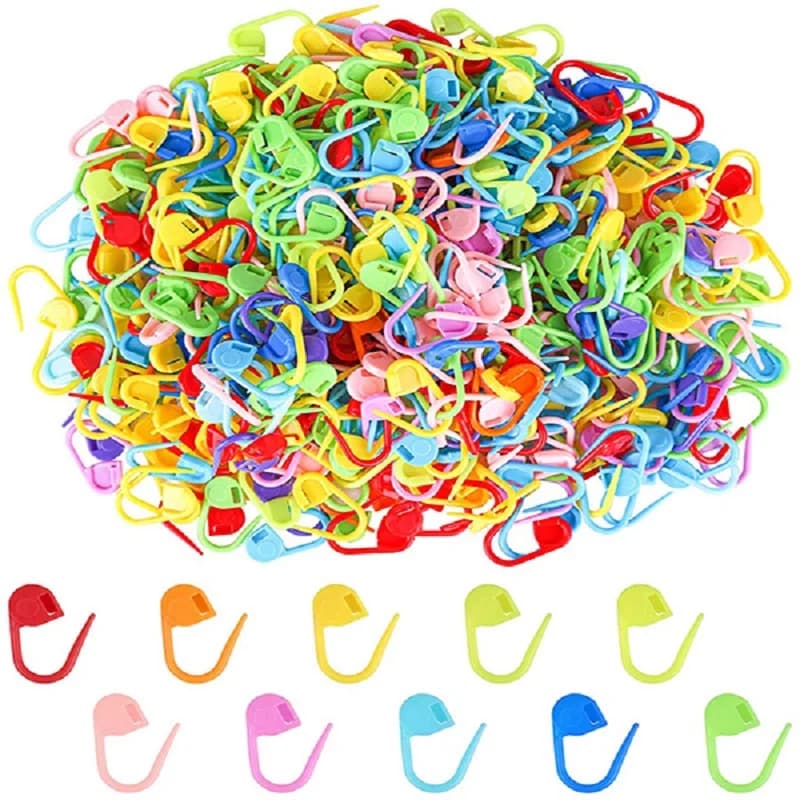 Strumento per ago da cucito artigianale per maglieria Marcatori per punti di bloccaggio in plastica Ganci per uncinetto Forniture per cucire di sicurezza