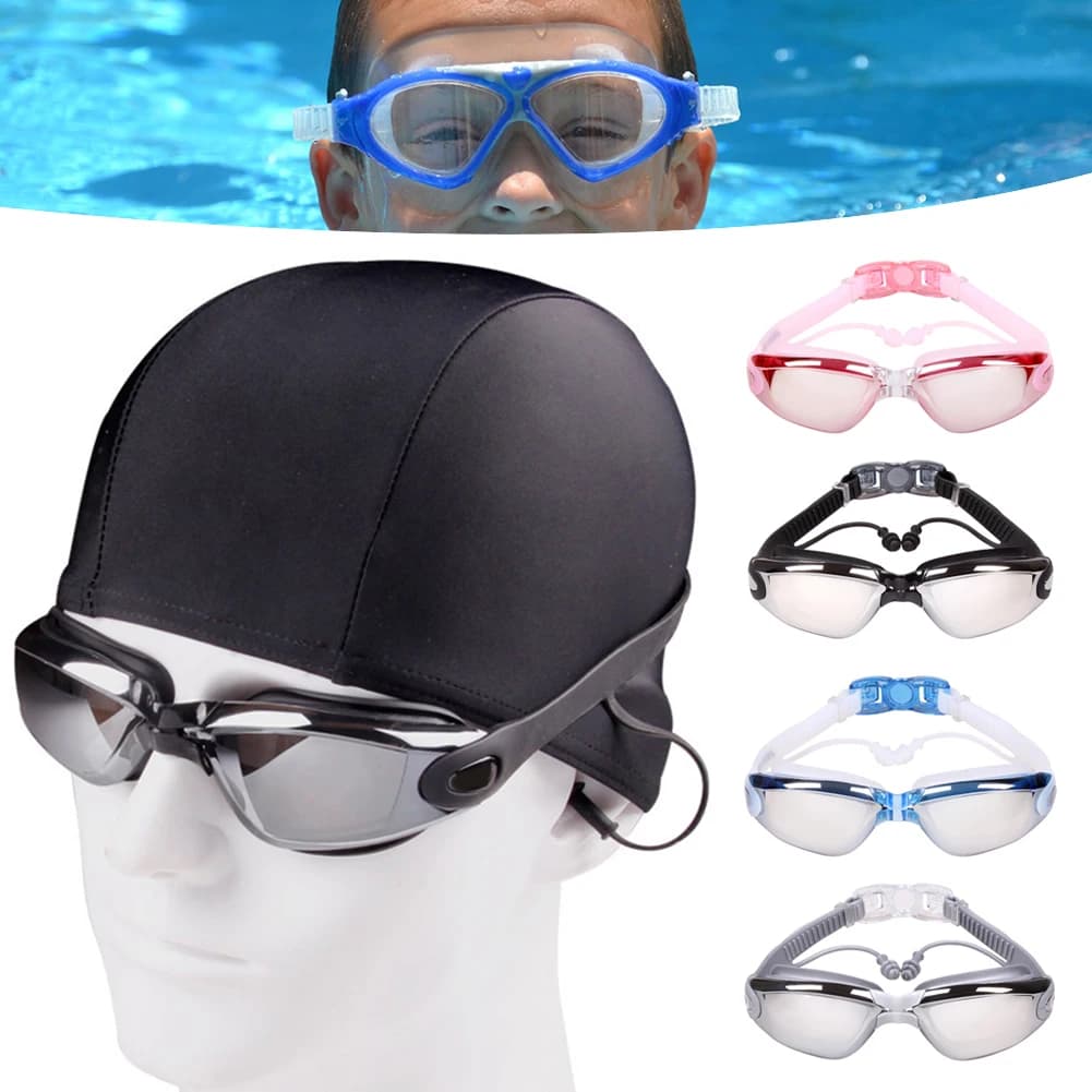Swimming glasses with waterproof buckle Non-slip silicone swimming glasses Glasses with pool diving strap