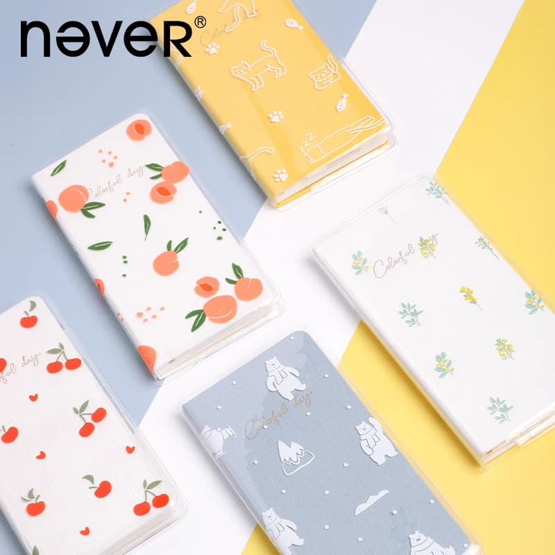 NEVER Kawaii Trasparente Settimane Copertina per notebook Copertina Piccola mano fresca Conto Settimanale Planner Libro Giacca Protezione para libros