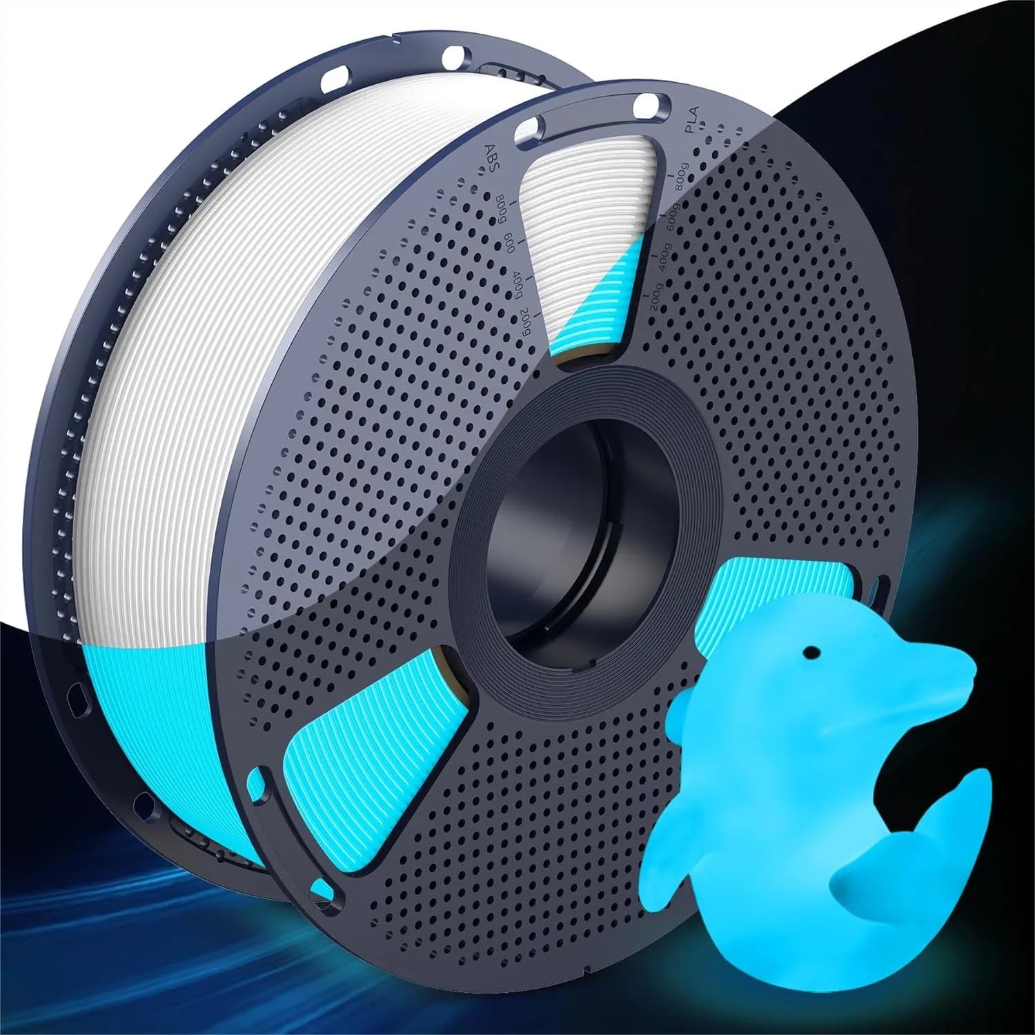 Filamento PLA Luminoso 1.75mm, Filamento per Stampante 3D Fluorescente con Precisione Dimensionale +/- 0.02mm, Bobina da 1kg per FDM