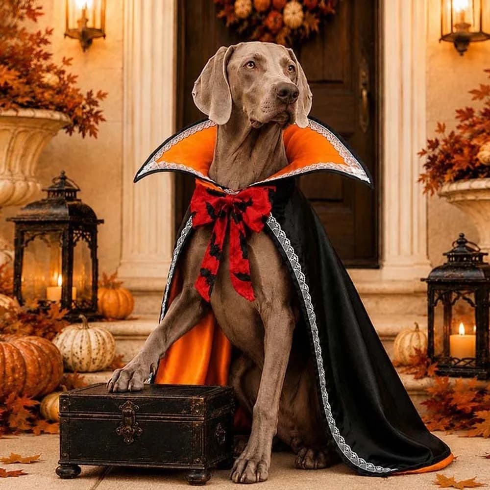 Stand Collar Pet Bat Cloak Open Chest Dual Color Dog Halloween Cape Lightweight Soft Cat Wizard Robe Cat Apparel
