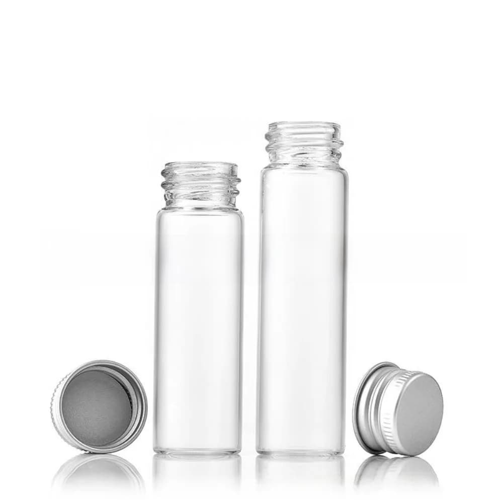 PET Material Storage Containers 50-125ml Capacity Aluminum Cap Sealed Jars Transparent Body Kitchen Storage Mini Bottles