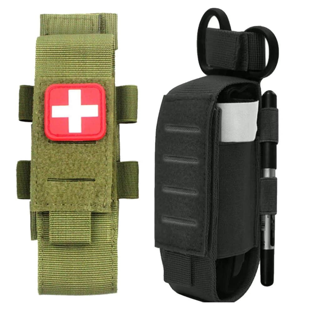 Set di borse per laccio emostatico tattico e cesoie - Supporto TQ in nylon resistente con stoccaggio medico per cesoie, kit per traumi EMT con schienale per penna, fuori