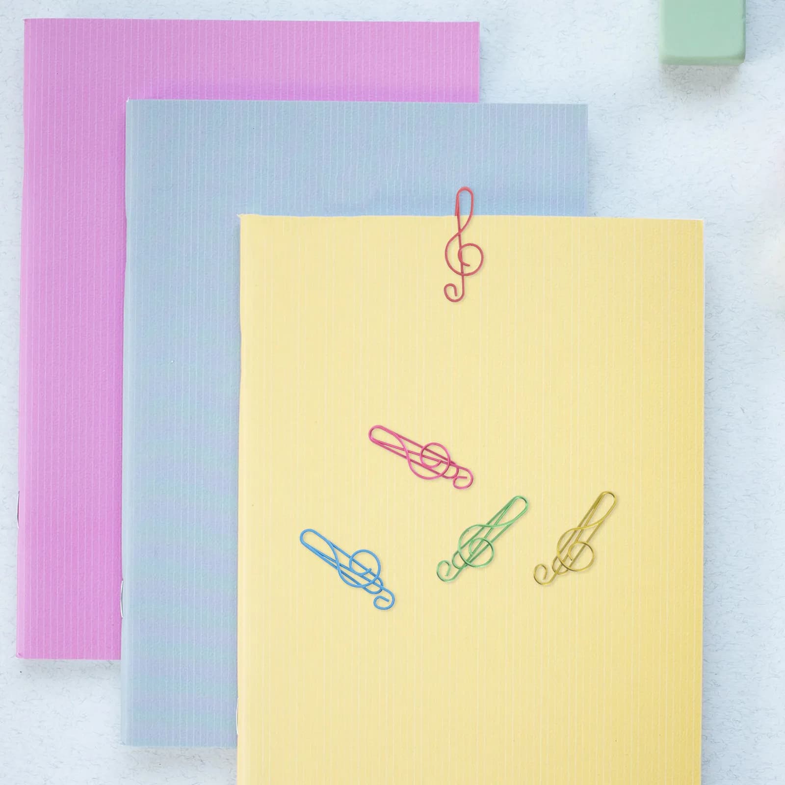 200 Pezzi Fermagli per Fogli a Forma di Nota Musicale Colorati e Compatti, Leggeri in Metallo, per Libri, Spartiti, Agende e Appunti