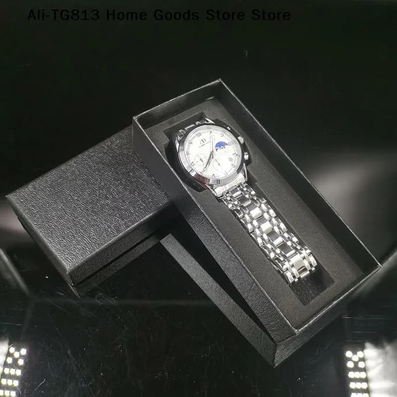 [TG813] 1 Pezzo Contenitore Rettangolare Nero per Orologi, Scatola da Viaggio per Gioielli, Confezione Regalo con Spugna