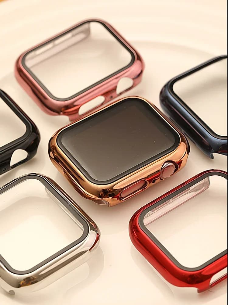 Vetro + copertura per Apple Watch Case 44mm 40mm 42mm 38mm Protezione schermo paraurti per iWatch Serie 8 7 6 5 4 3 se 41/45mm Accessori