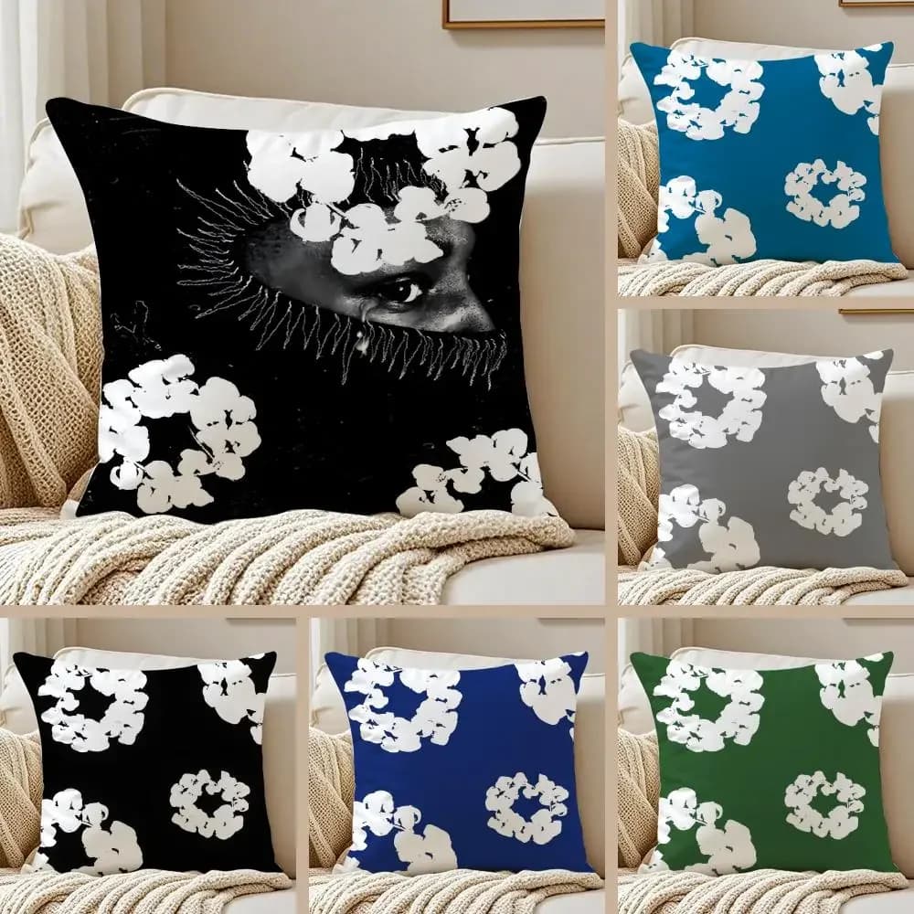 Moda D-Denim T-TearS Fodera per cuscino personalizzata Federa per cuscino stampata fronte-retro in peluche corto setoso per divano Decorazioni per la casa per tutte le stagioni