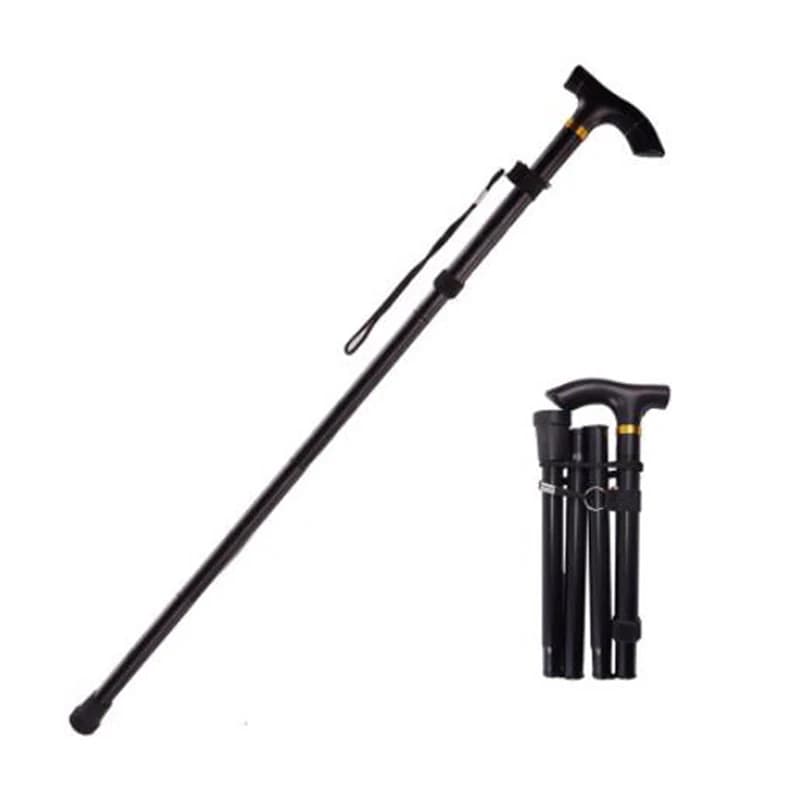 Telescopic walking stick for outdoor excursions, aluminium alloy trek sticks, metal folding stick for elderly