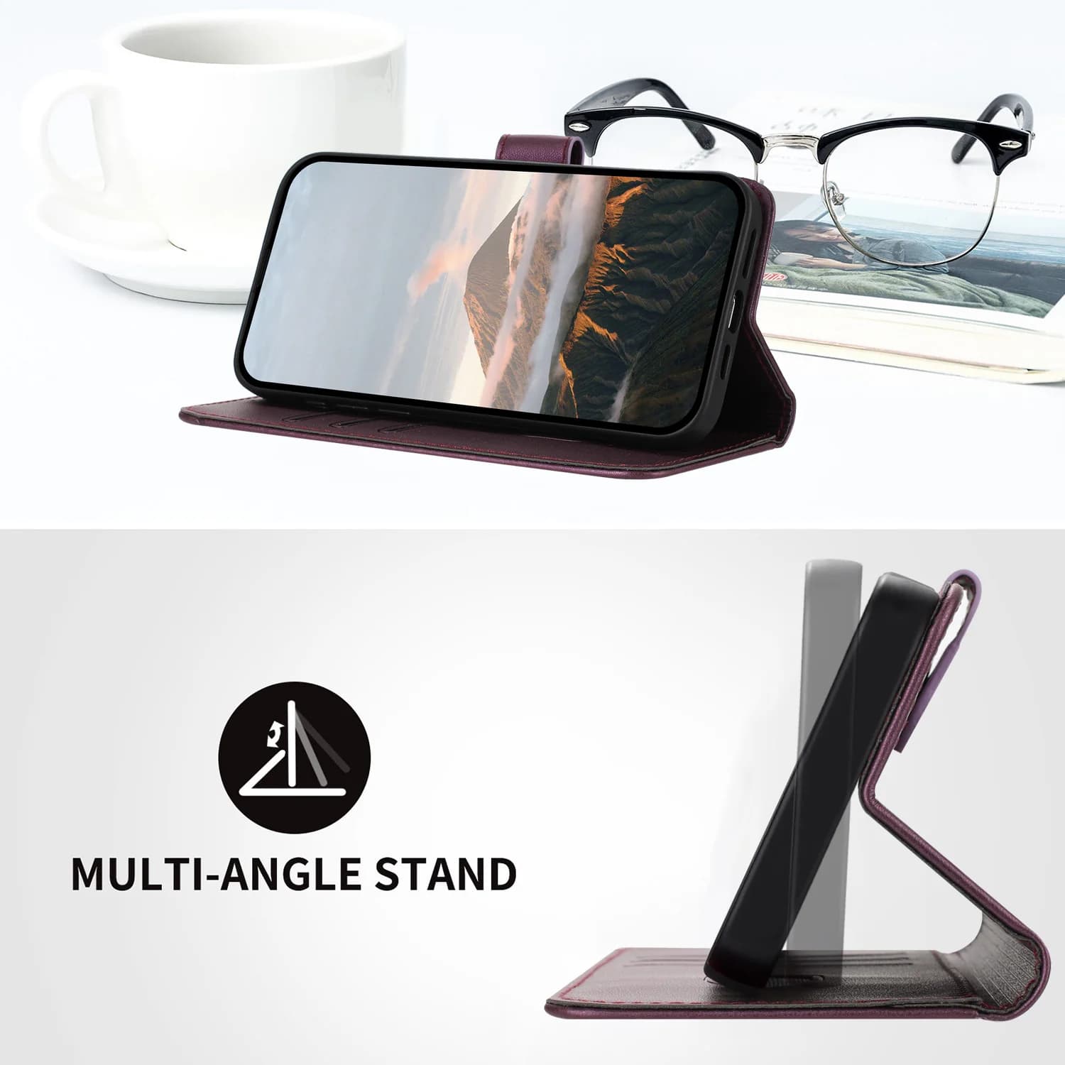 Custodia a Portafoglio in Pelle Premium Monocolore per Xiaomi Poco X8 Pro X8 Pro Max X7 X6 X5 X3 Pro NFC con Slot per Carte