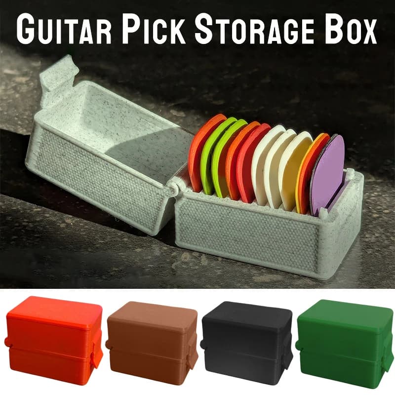 Guitar Pick Holder Portable Guitar Pick Storage Box With Lid Dustproof 10 Compartments Perfect Gift For Guitar Enthusiasts