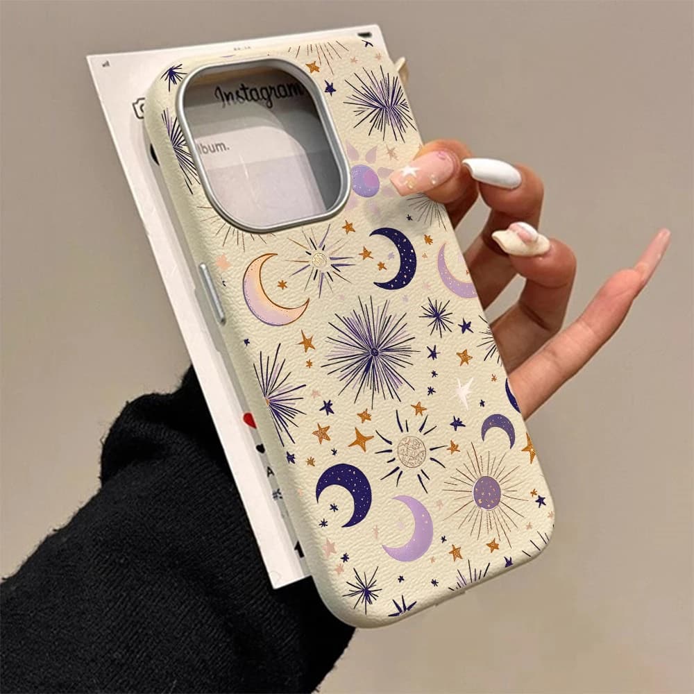Luxury Phone Case INS Moon Sun Star retro style for Xiaomi Mi Lite 5G NE, Xiaomi 17 Pro Max, 13, 14, 15, 12 Pro, 12T, 13T, 14T, 15T - Fundas