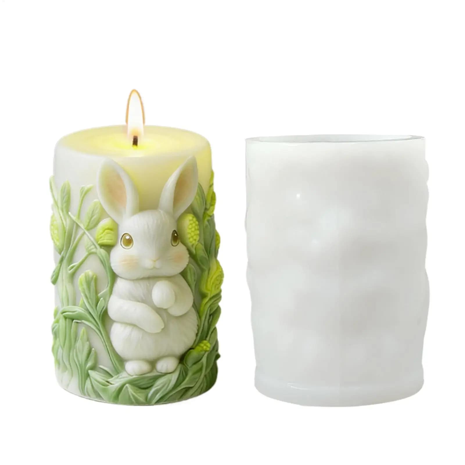 Stampo in silicone Profumi di coniglio Candela Stampo in silicone Fiori di coniglio in rilievo Stampo per candele di coniglietto Stampo per colla a goccia di gesso Regalo di Pasqua