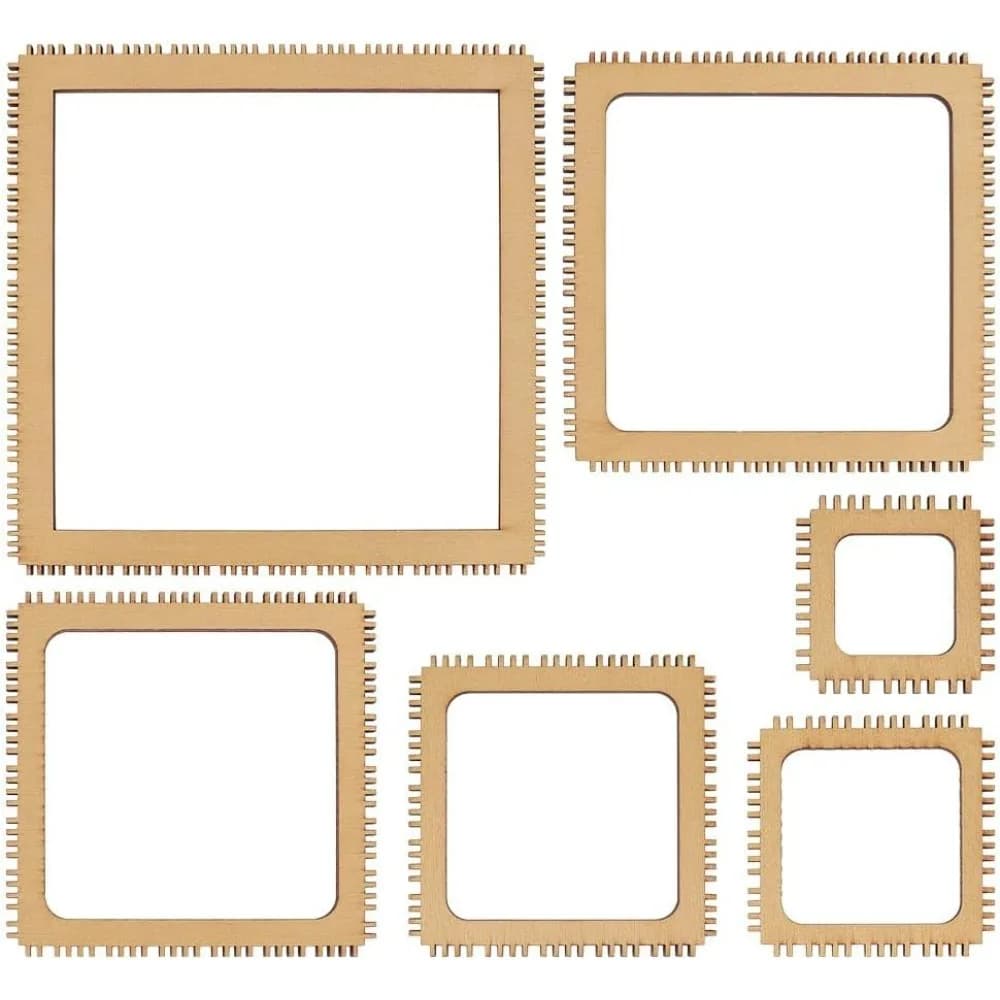 6 Sizes Poplar Wood Weaving Loom Kit Square DIY Weaving Loom DIY Weaving Art Tapestry Loom for Hanging Decor Woven Tapestry
