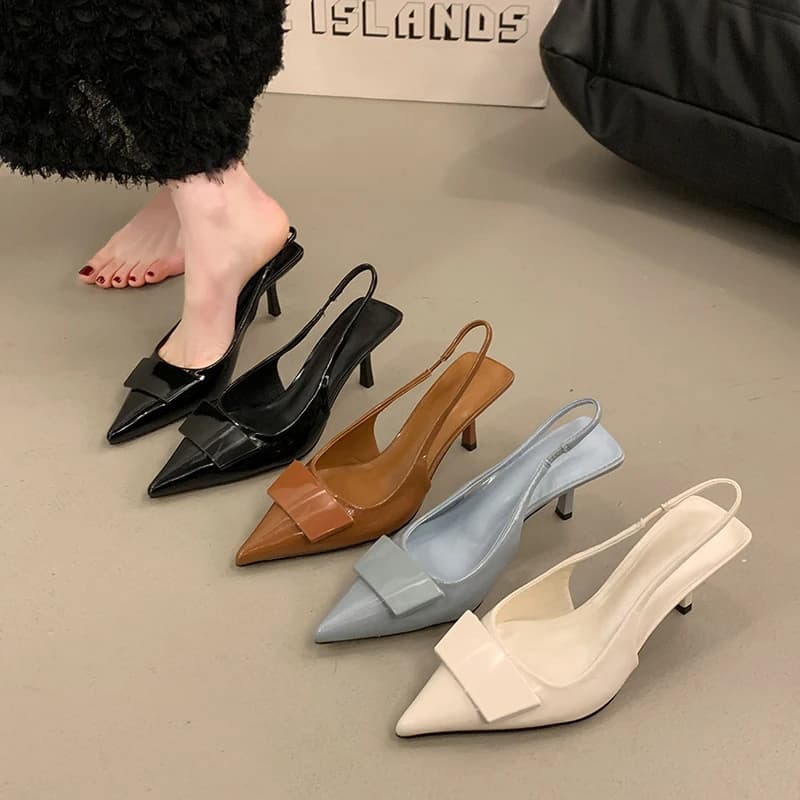Nuovi sandali da donna con tacco alto estivi moda scarpe a punta singbacks stile design sandali da festa per banchetti