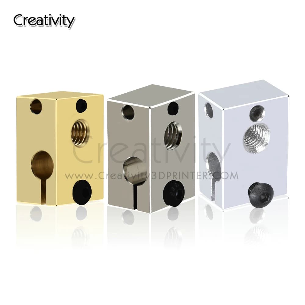 Blocco riscaldante V6 PT100 in ottone ramato per stampanti 3D, calza riscaldante per upgrade Hotend E3D V6, estrusore DDB Titan