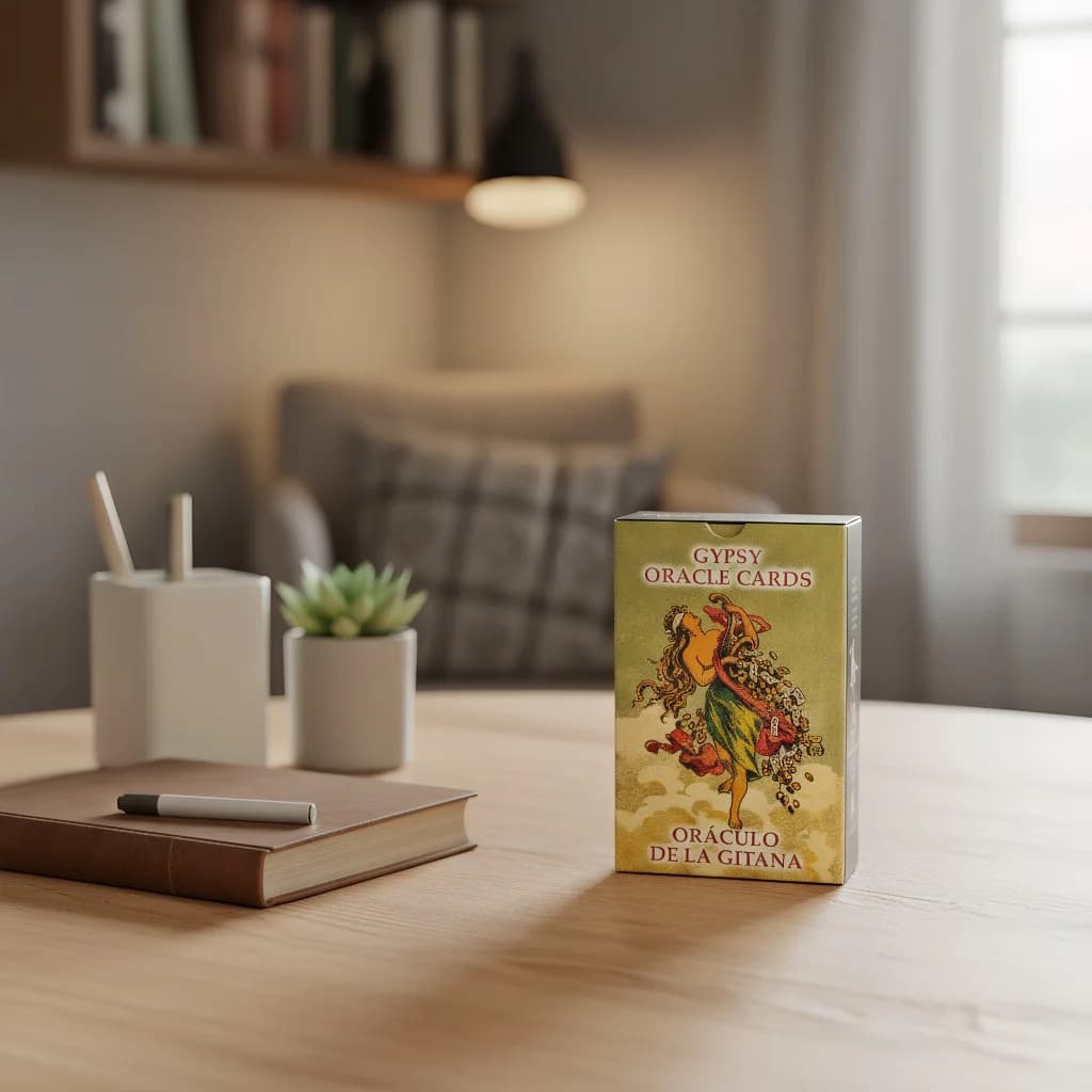 Gypsy Oracle Deck English and Spanish Edition 52 Pcs Oracle Cards Printed on 350GSM Double-embossed Cardstock 9*6cm