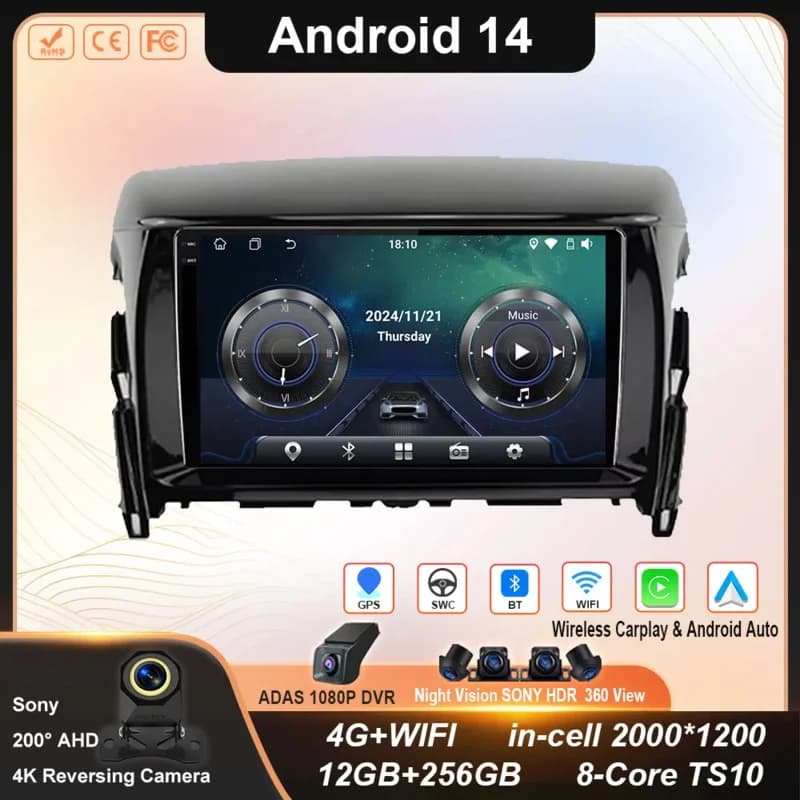 Auto Radio Carplay For Mitsubishi Eclipse Cross 1 2017- 2021 GPS Navigation Android Auto Stereo Multimedia Reader DSP No 2din din
