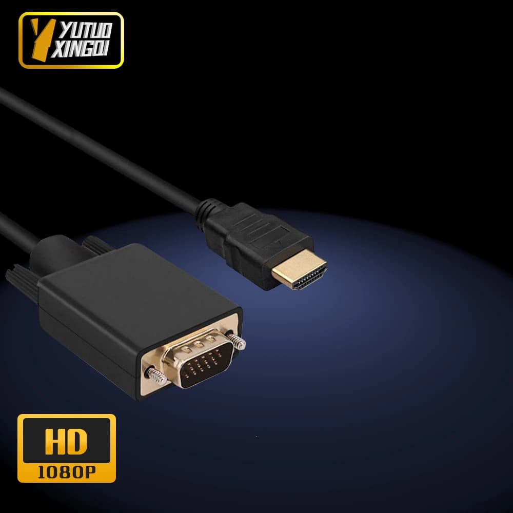 Cavo adattatore VGA 1,8 m Video ad alta definizione 1080P per HDMI standard compatibile con interfaccia VGA Display Proiettore TV