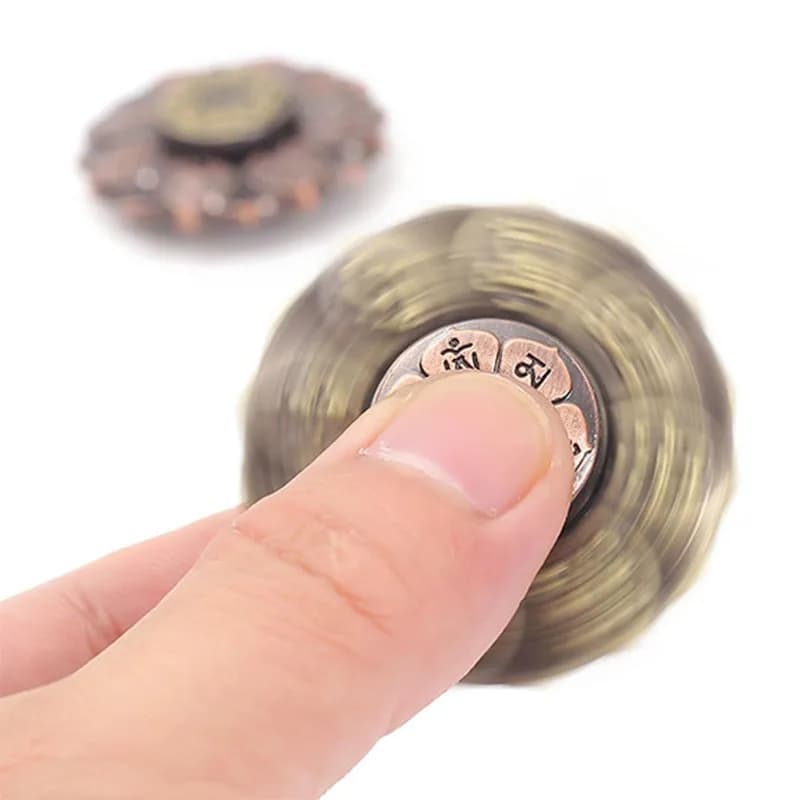 Buddhist Zen Buddha Lotus Fidget Spinner Metal Cool EDC Gadgets Quiet ADHD Autism Anxiety Stress Relief Toys For Adults