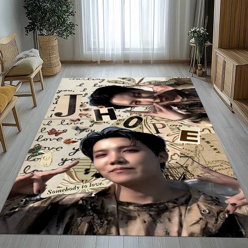 Jung Hoseok J Hope Kpop B-BTS Non-slip carpet for living room, soft bedroom carpet, children's playroom, sofa, home decoration, zerbino, gift