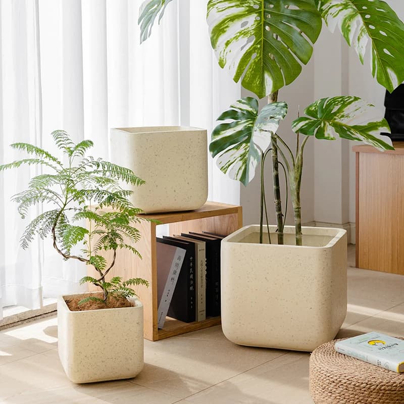 Vaso da fiori in fango di magnesio quadrato cemento verde pianta in vaso dispositivo per fiori extra large
