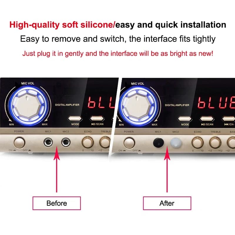 5/10 pz Gomma di Silicone Antipolvere Spine Interfaccia Copertura Antipolvere Per 6.35mm Audio Martinetti PC DVD Microfono presa accessori