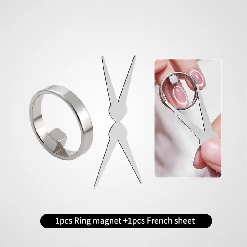 Magnete ad anello cavo a forma di occhio di gatto, strumento per manicure, per smalto gel fai da te, magnetico, per nail art, set di strumenti ausiliari.