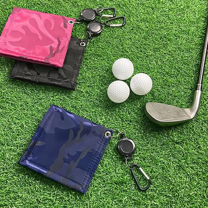 Asciugamano per la pulizia della pallina da Golf asciugamano tascabile da Golf con Clip per moschettone accessori per il Golf strumento per la pulizia rimuovere rapidamente lo sporco di fango di sabbia e