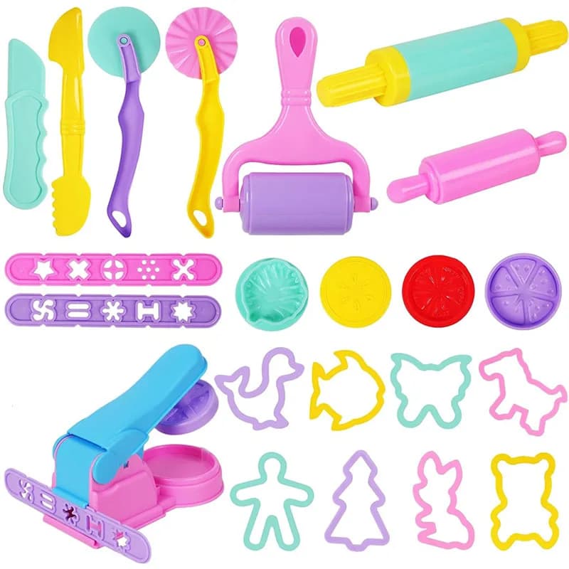 Strumenti per plastilina Accessori per bambini Giocattoli in plastica con taglierine per animali Set di stampi per impasto per bambini Puzzle Party Faovr