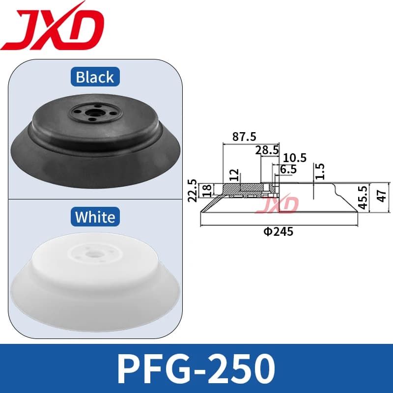 JXD PFG-250 Jumbo Vacuum Suction Cup 250mm Giant Pneumatic Sucker High Weight Capacity Lifter for Steel Plate Manufacturing