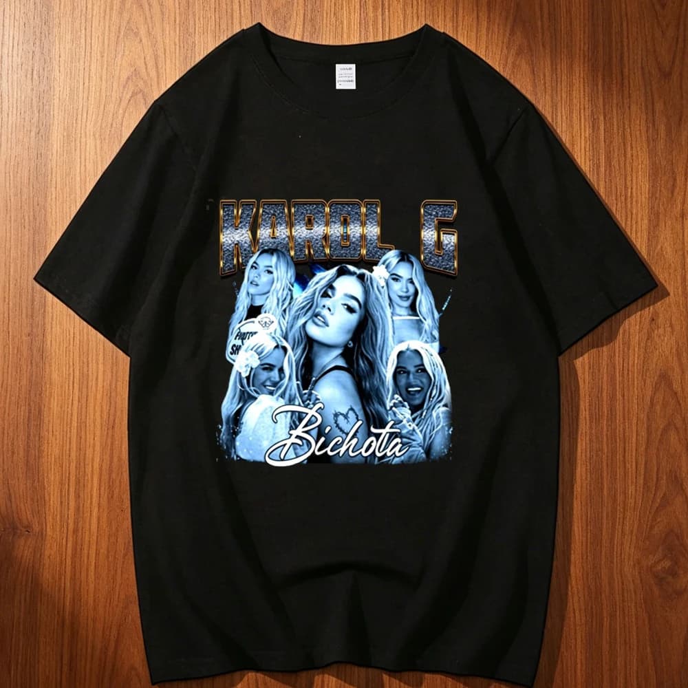 Karol g Cotton Tshirt Teen Pop Culture Graphic Punk Vintage Harajuku T-shirt Y2k Gothic Psychedelic 80s Grunge Pastel t shirt
