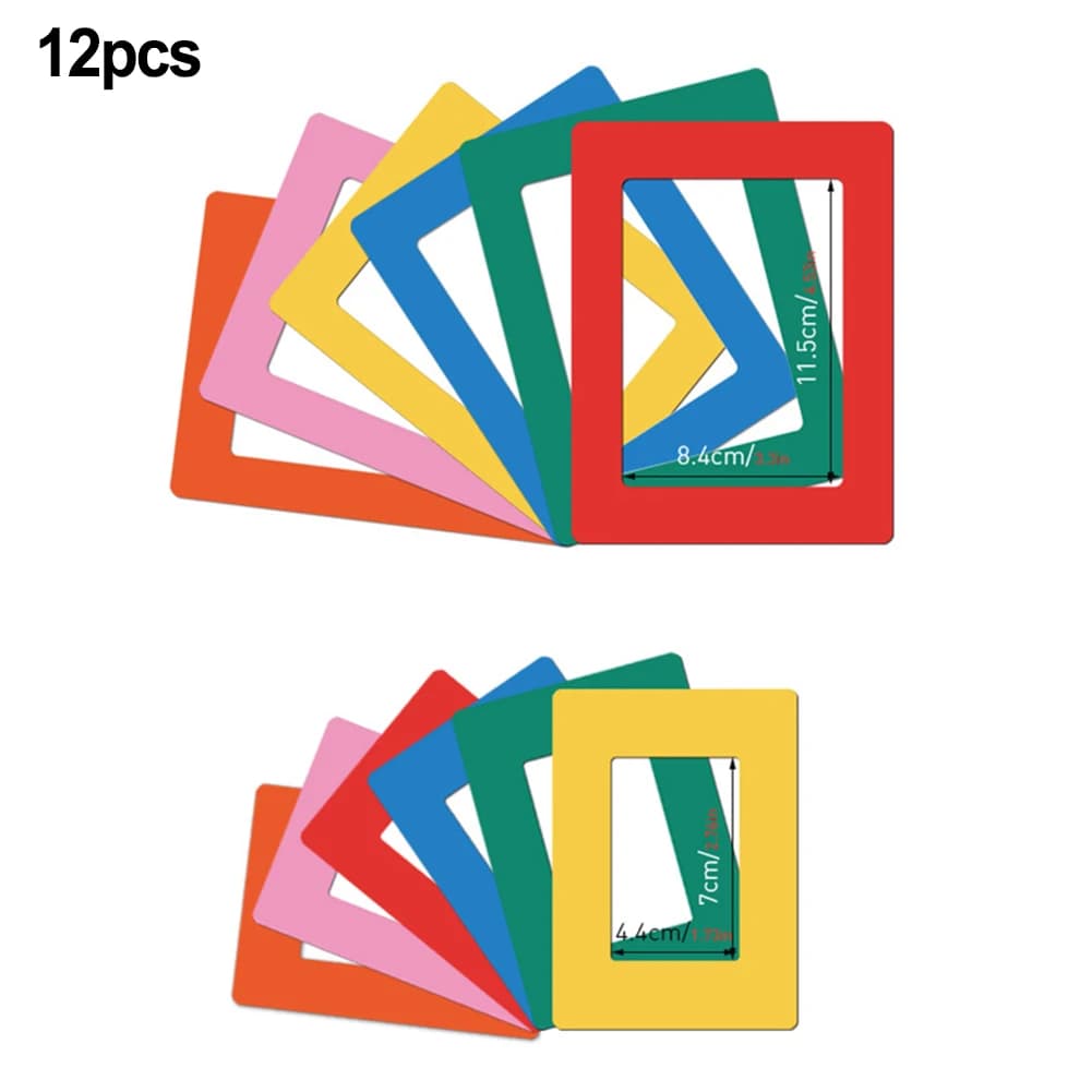 12Pack Magnetic Picture Frames Colorful for Home Office and School with Strong Magnet Holds Photos in 4x6 35x5 and 25x3 Inches